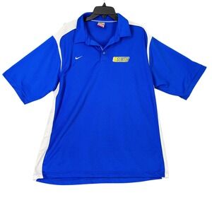 Nike Team Polo Mens XL FitDry‎ Blue White Sumter Athletic Golfcore Streetwear